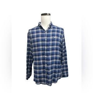 Vineyard Vines Slim Longshore Shirt Mens Size Large Blue Plaid Button Up